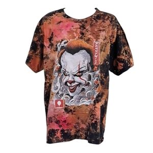 Pennywise Clown Graphic T-shirt Tie Dye Size Large